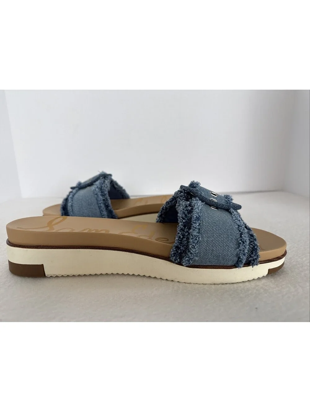 Sam Edelman Ariane Platform Denim Slide Sandal US 10